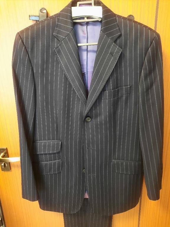 Men s Ted Baker Blue Pinstripe Two Piece Suit Like New Jacket 38