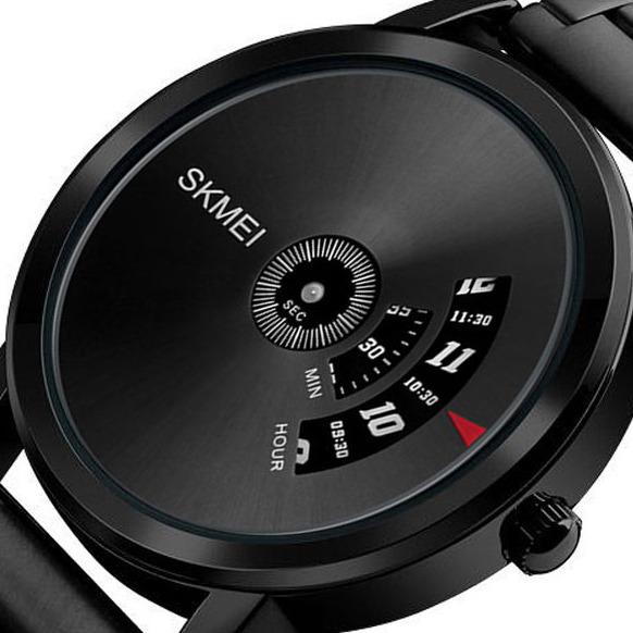 Minimalist Face Black Gun Metal Stainless Warist Watch Skmei 1260