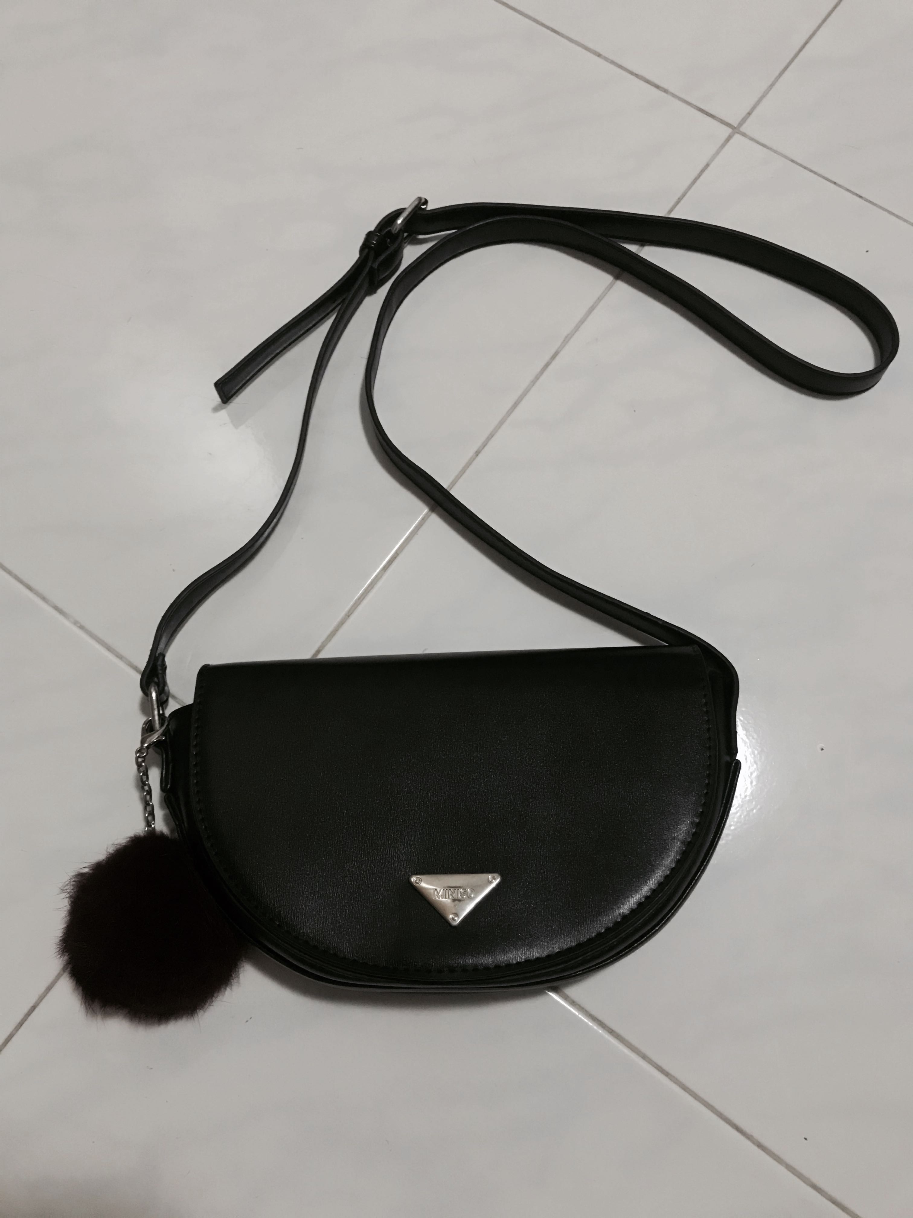 miniso black sling bag crossbody bag, Women's Fashion, Bags & Wallets
