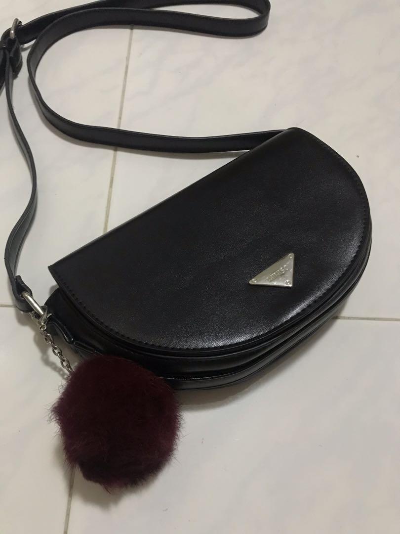 miniso black sling bag crossbody bag, Women's Fashion, Bags & Wallets