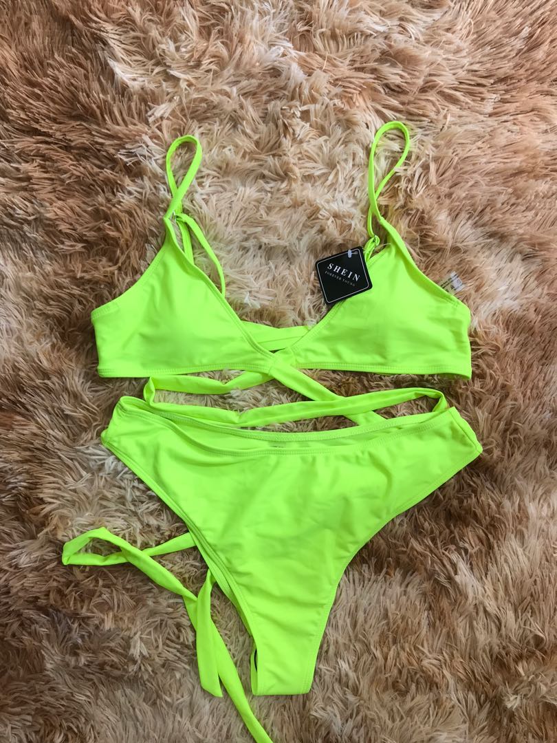 Neon Green Bikini Womens Fashion Swimwear Bikinis And Swimsuits On Carousell 2828