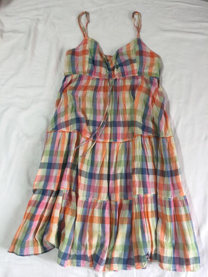 multicolor checkered dress