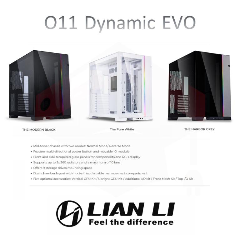 Lian Li O11 Dynamic Evo Black Grey White Computers Tech Parts Accessories Computer Parts On Carousell