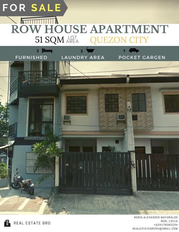 Quezon City Townhouse Rowhouse For Sale Near Katipunan Ave/Maginhawa
