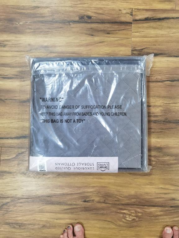 Quilted Storage Ottoman (Grey 41 litres)), Furniture & Home Living, Furniture, Shelves,