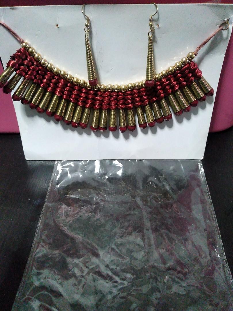 Red and gold best sale choker
