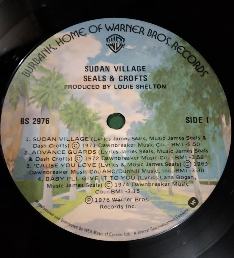 Seals Croft Sudan Village vinyl plaka, Hobbies & Toys, Music & Media