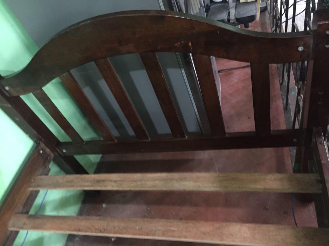 Second hand single bed frame 36 by 75 malaysian wood detachable