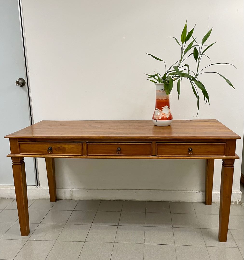 Solid teak 2025 desk