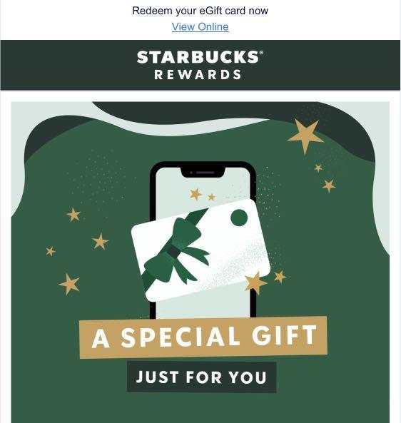 Starbucks eGift card (20 value), Tickets & Vouchers, Store Credits on