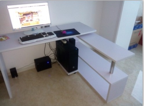 Study Table +Bookcase **Rotate Cabinet Free Installation, Furniture ...