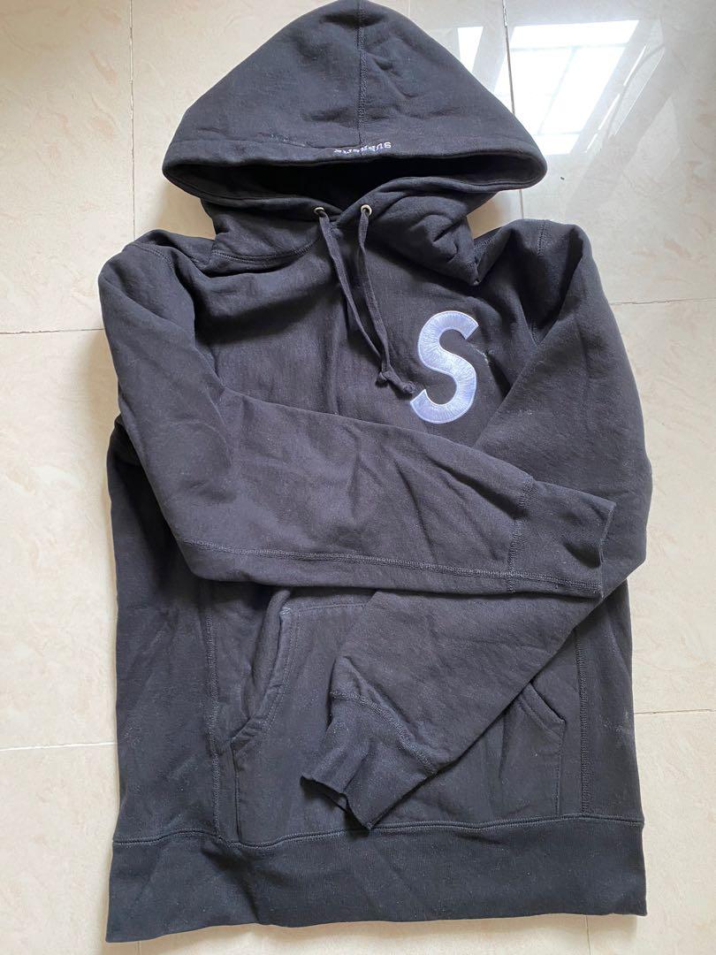 Supreme S logo hoodie黑色衛衣, 男裝, 上身及套裝, 衛衣- Carousell