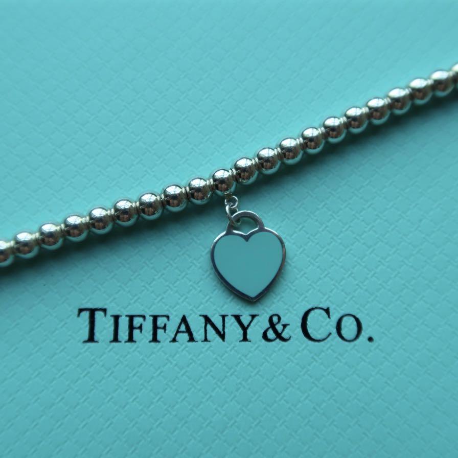 Tiffany Co Return to Tiffany Green Heart Tag Bead Bracelet