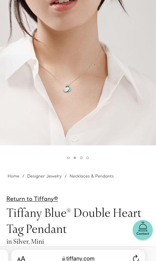 Tiffany blue discount double heart necklace