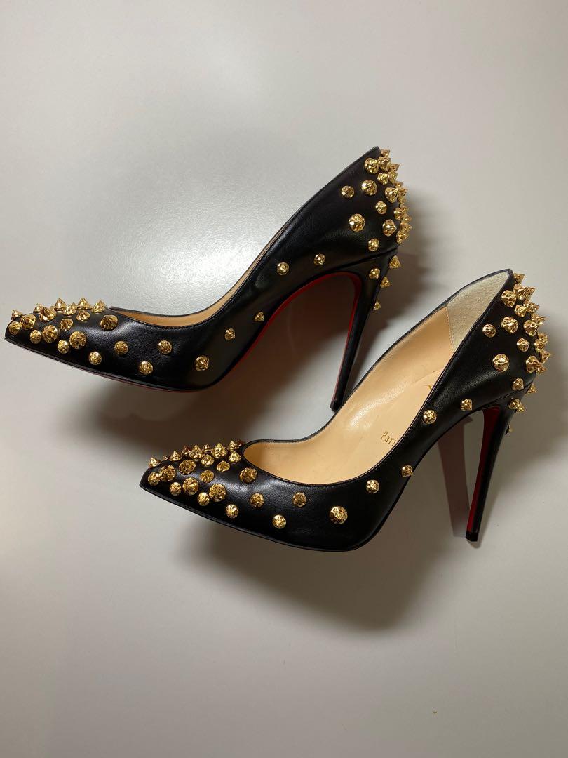 USED着過] 😍😍😍 正版authentic Christian Louboutin Black Gold