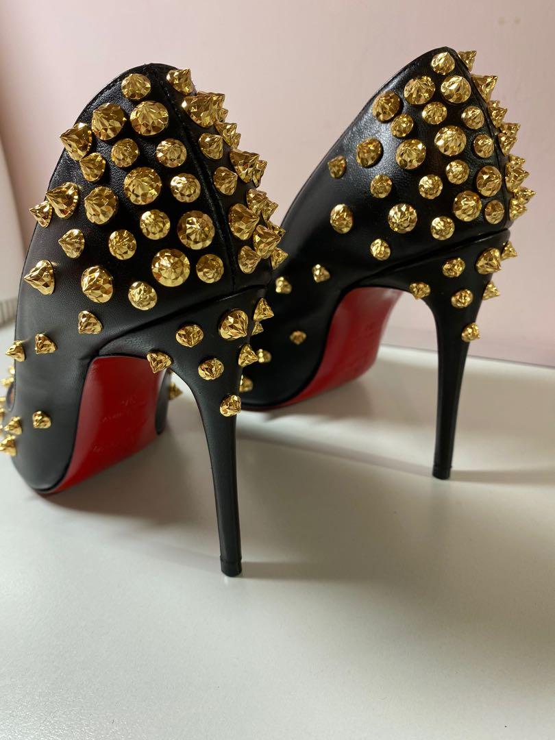 USED着過] 😍😍😍 正版authentic Christian Louboutin Black Gold