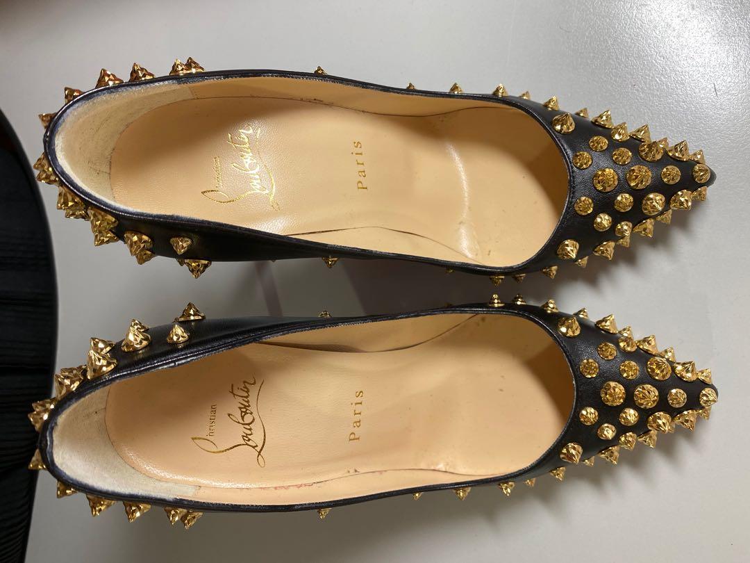 USED着過] 😍😍😍 正版authentic Christian Louboutin Black Gold