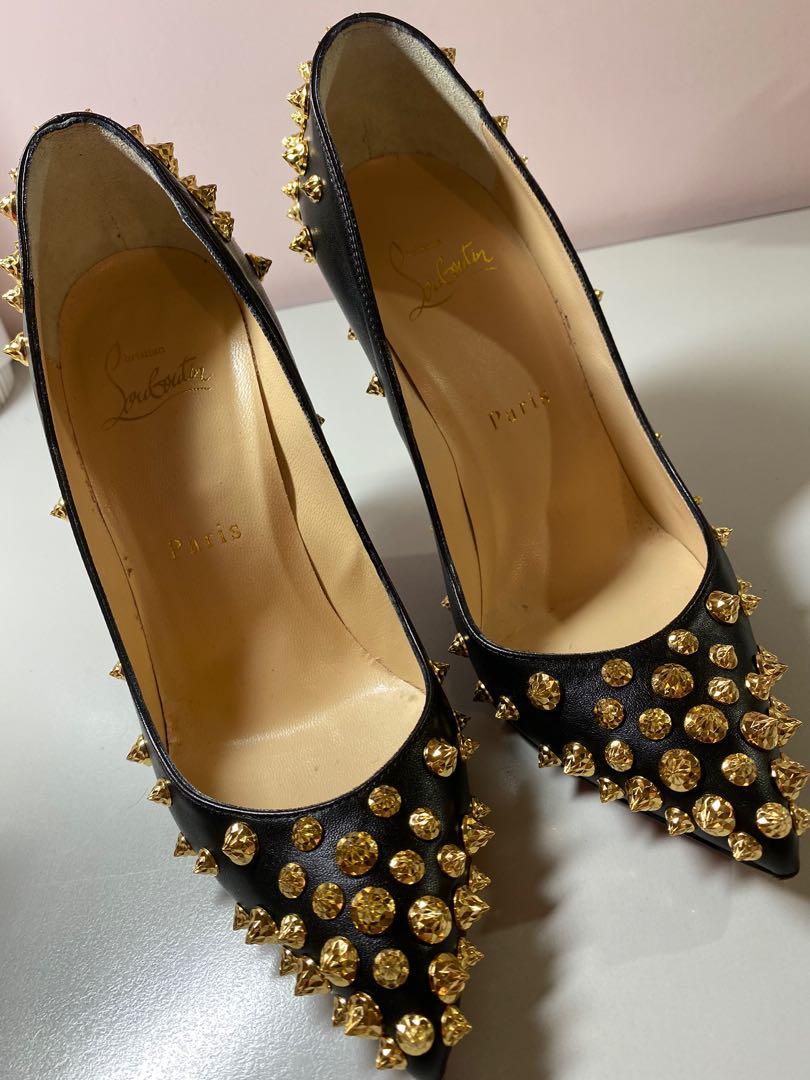 USED着過] 😍😍😍 正版authentic Christian Louboutin Black Gold
