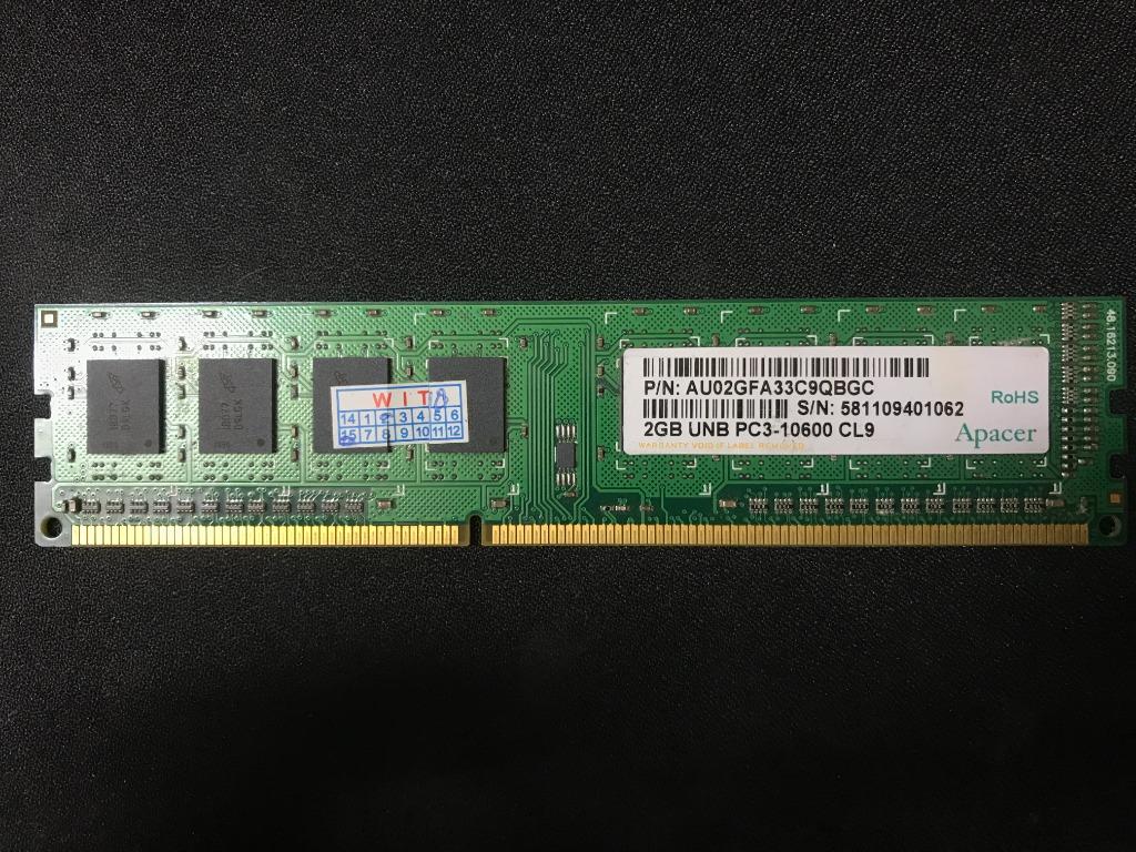 HuatNotBin Used Apacer DDR3 1333 PC3 10700 667MHz 2GB