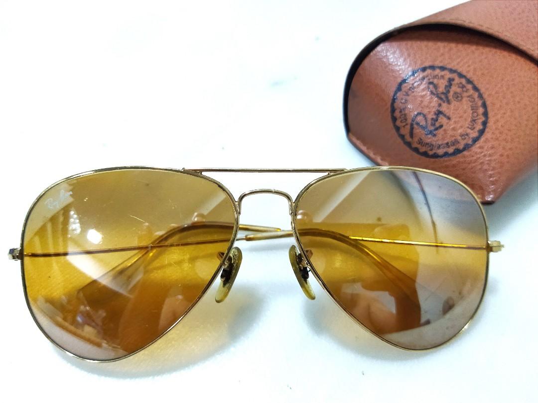 Ray ban aviator gold brown polarized clearance