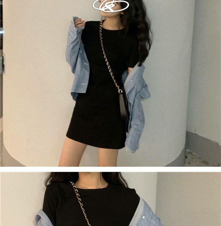 Casual black bodycon dress sale