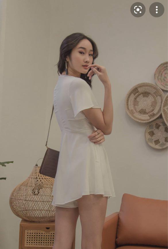 YHF Heartthrob romper in white, Women's Fashion, Dresses & Sets, Rompers on Carousell