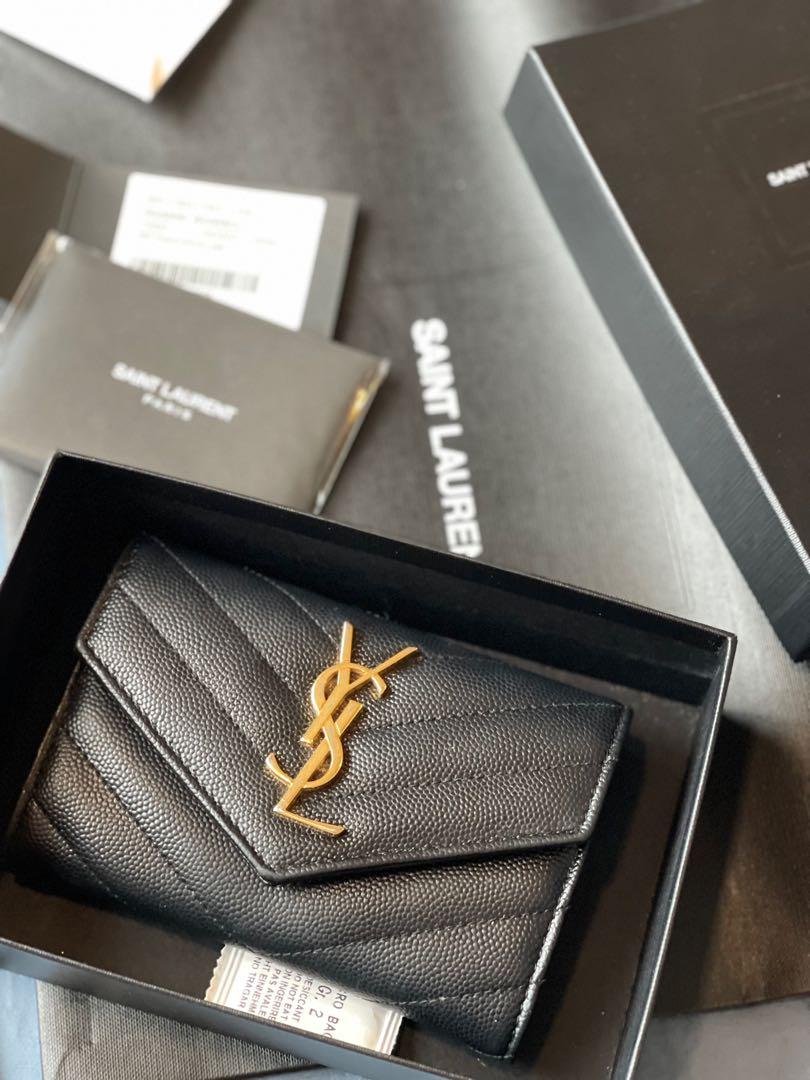 YSL Wallet flap card case Black