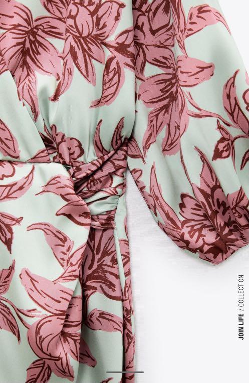 Zara printed sales crossover dress