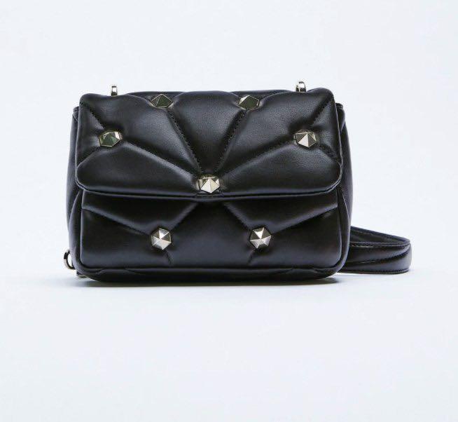 Zara Quilted Crossbody Bag with Studs