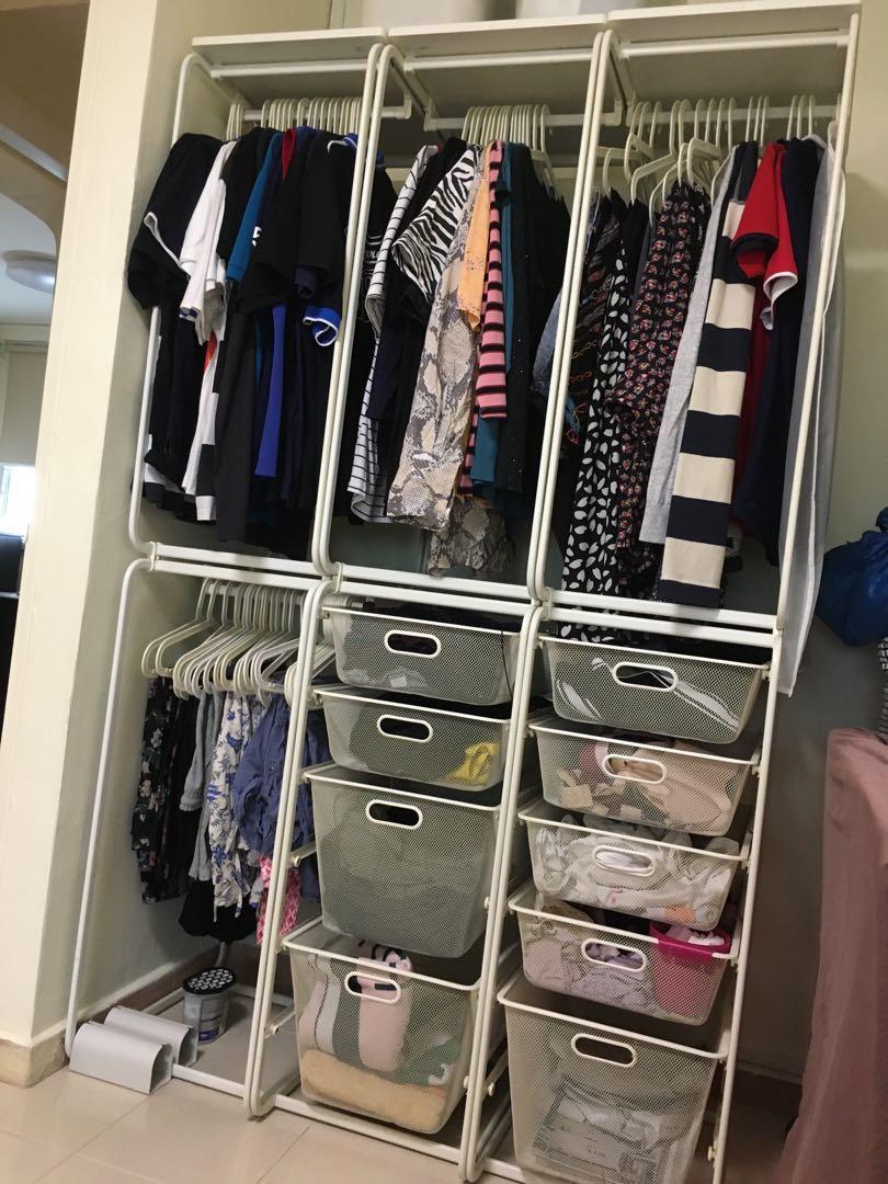 1.25m Ikea open wardrobe with pull outs, Furniture & Home Living