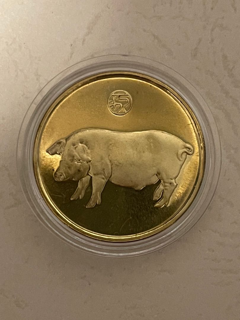 Pig from Shanghai Mint China 2019 50mm Brass Medal 