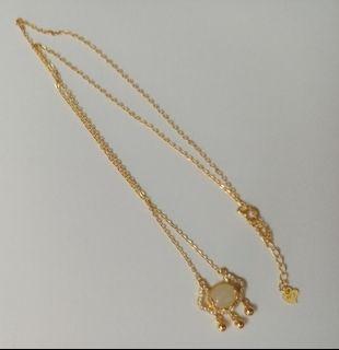{FREE CERT 证书} RUYI Longevity Lock Nephrite/HETIAN JADE PENDANT NECKLACE S925 和田玉长命锁吊坠项链