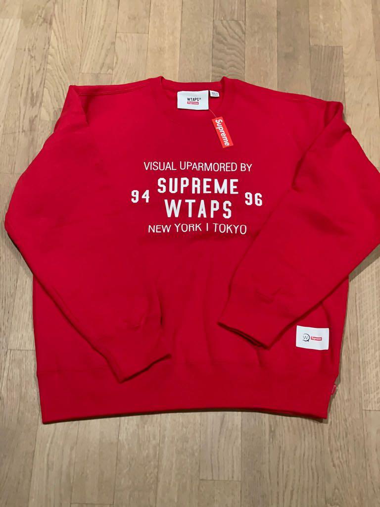 全新2021 FW Supreme x wtaps crewneck sweater, 名牌, 服裝- Carousell