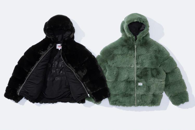 全新2021 FW Supreme x wtaps faux fur hooded jacket, 名牌, 服裝 