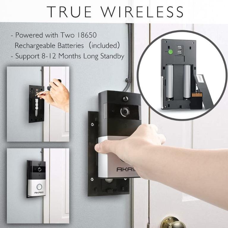 AKASO Smart Wifi Doorbell, Furniture & Home Living, Security & Locks