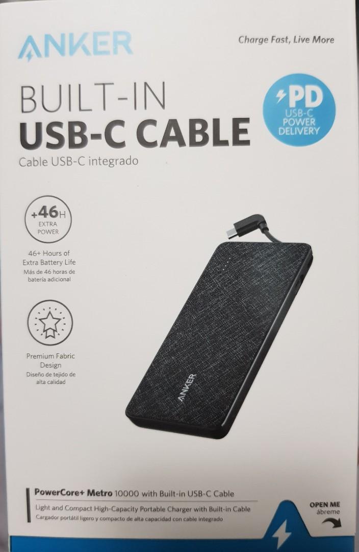 Anker PowerCore+ Metro 10000 with builtin USBC cable POWERBANK