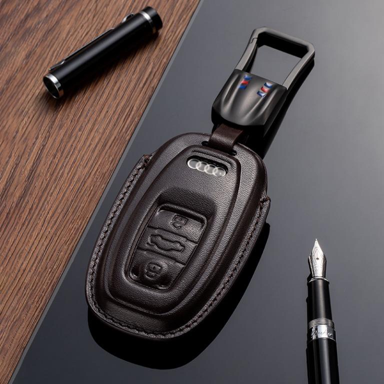 Audi Leather Car Key Fob Cover Veg Tan Leather Car Key Remote