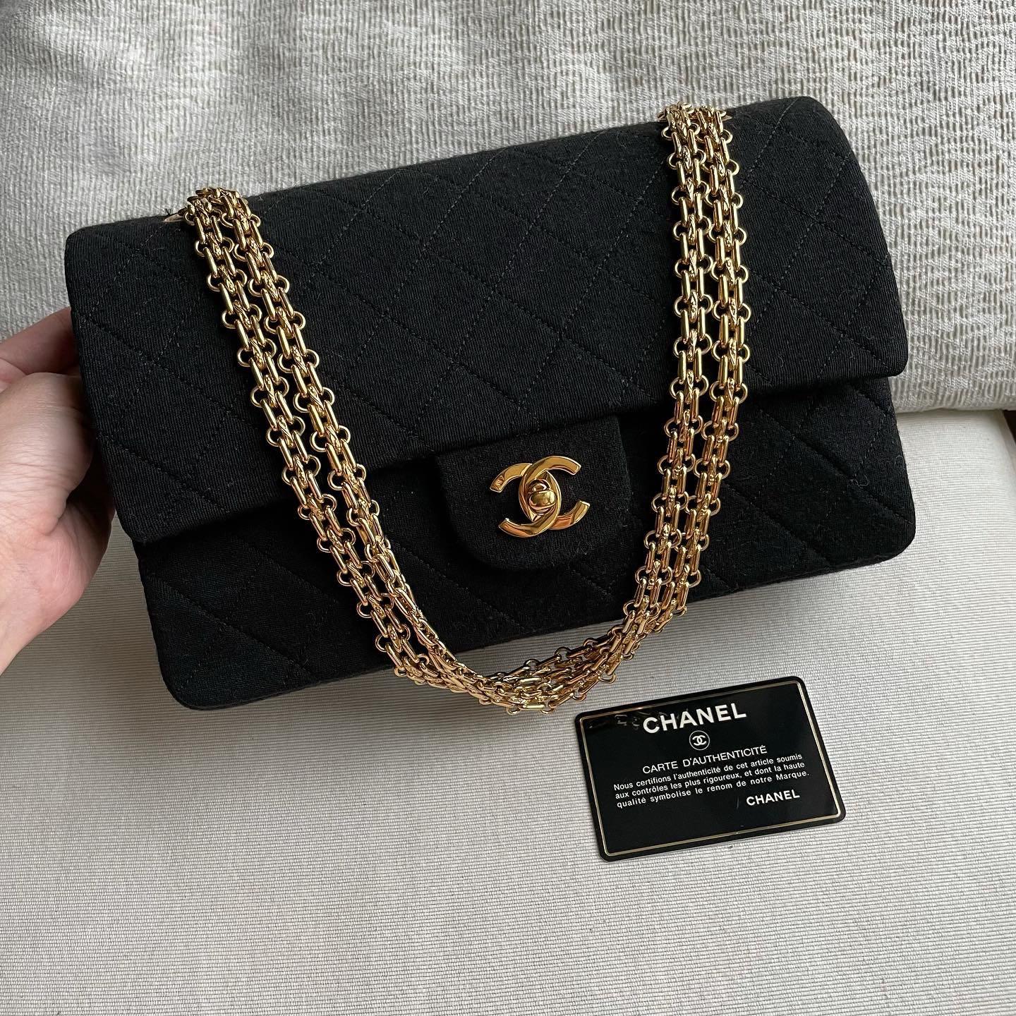 Chanel jersey flap bag outlet