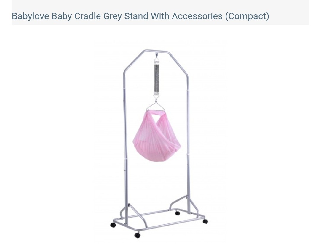Baby cradle grey stand with full accessories Babies Kids Baby
