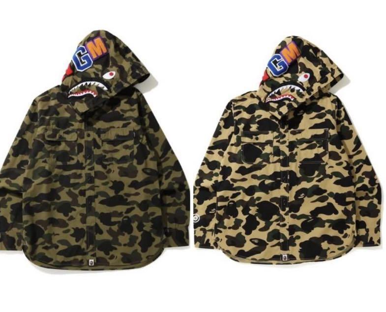 Bape sales 1st camo shark hoodie shirt 