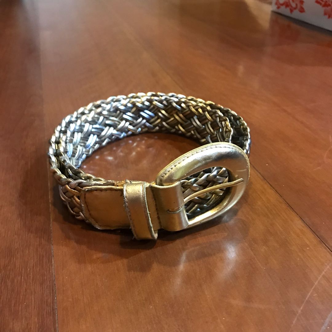Belt Anyaman warna Gold Silver 