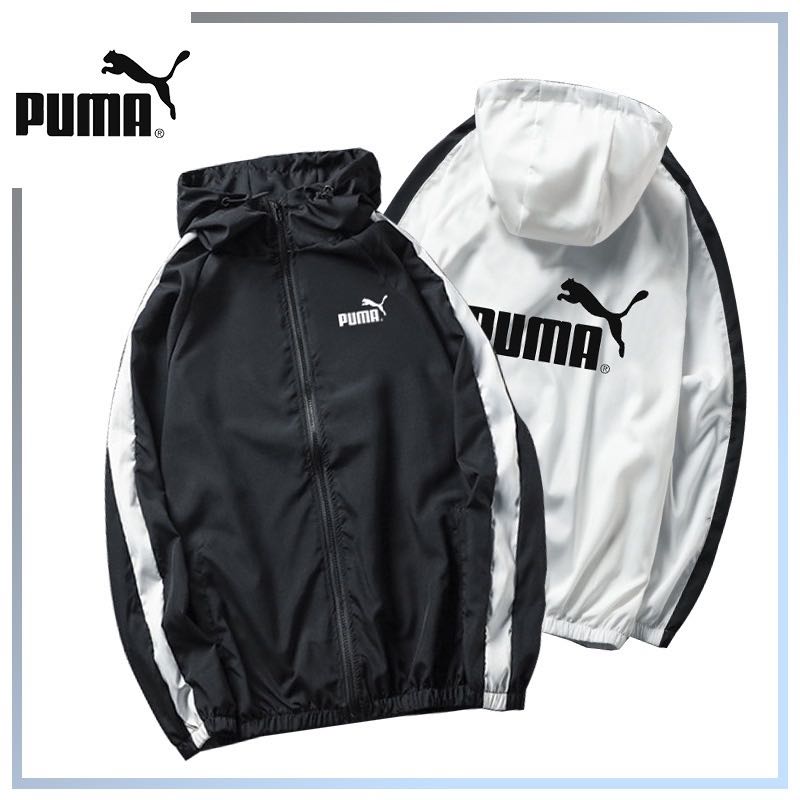 BLACK WHITE PUMA HOODIE SWEATER LONG SLEEVE PULLOVER STRIPE BTS Men s Fashion Tops Sets Hoodies on Carousell
