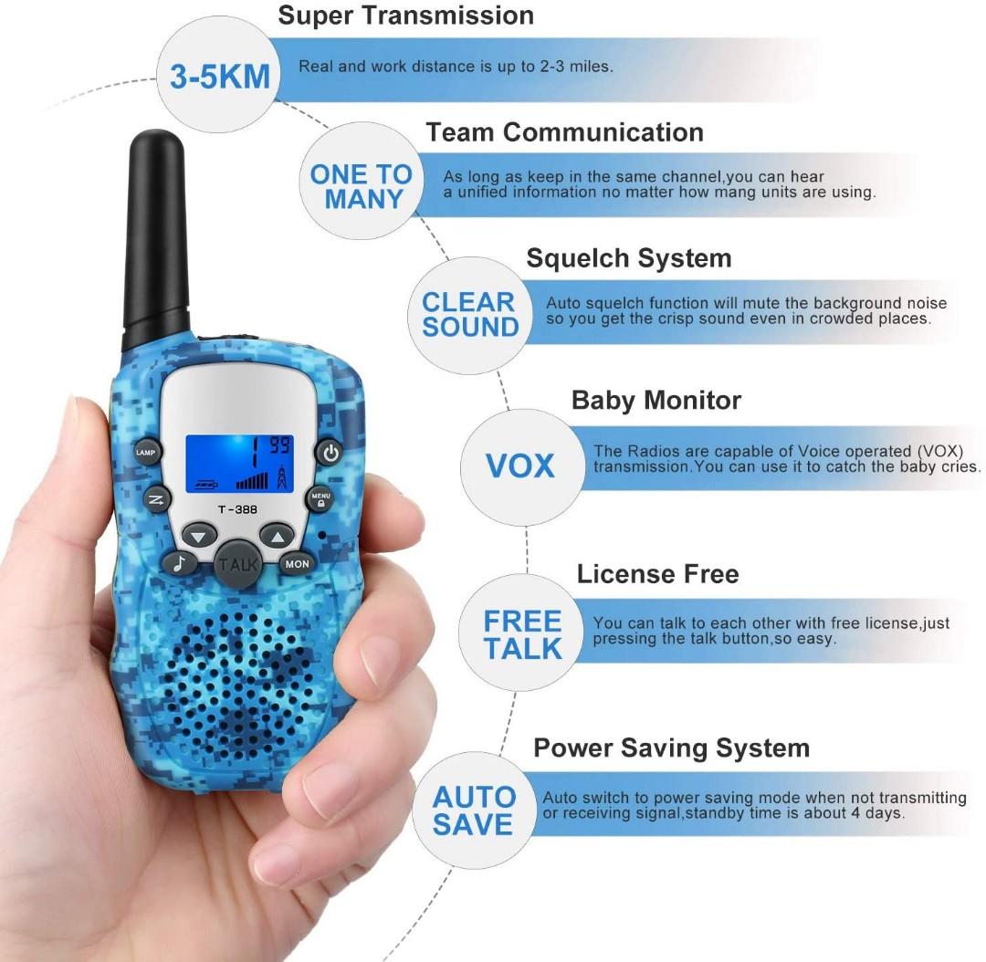 BNIB Topsung Walkie Talkies for Kids Adults Rechargeable Walkie Talkie  with Charger, Great for Kids Girl Boy Gifts 12 Rechargeable batteries  included, Mobile Phones  Gadgets, Walkie-Talkie on Carousell