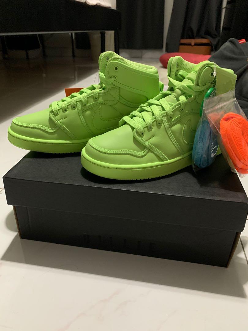 Sale BNIB with Authenticity tagging Jordan 1 Retro AJKO Billie Ellish Ghost Green W