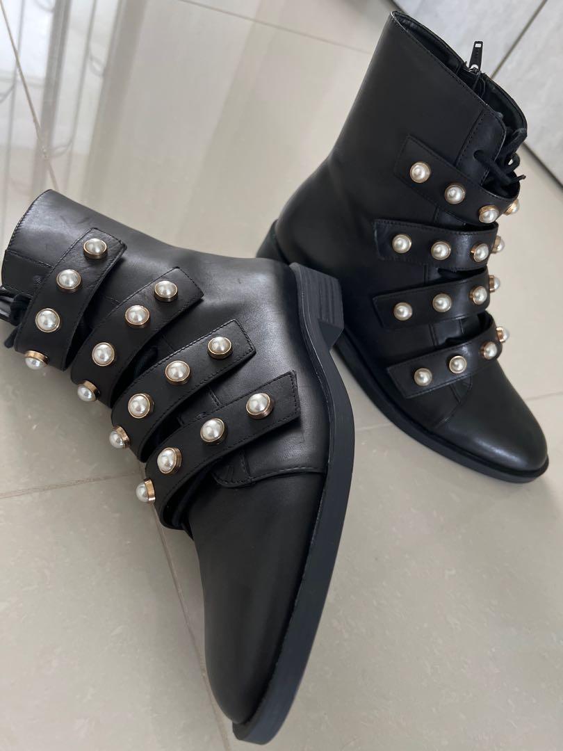 Zara boots with pearls online