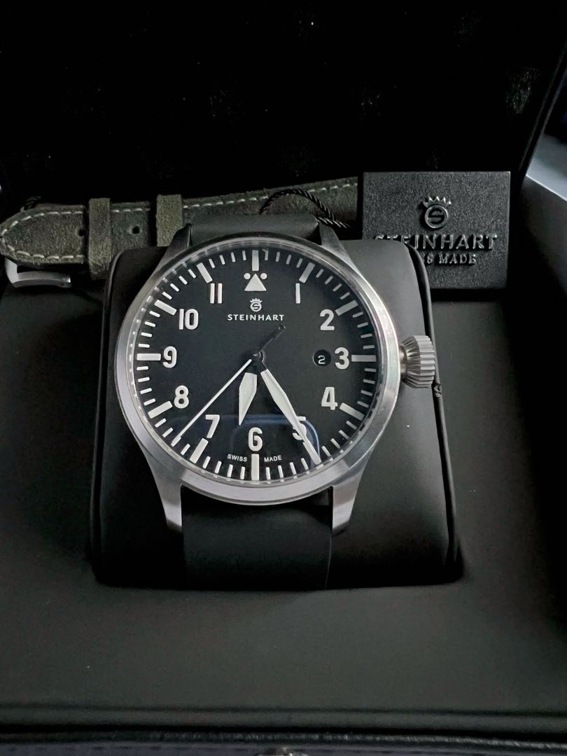 BRAND NEW STEINHART Nav B Uhr 44 Date Black Luxury Watches on