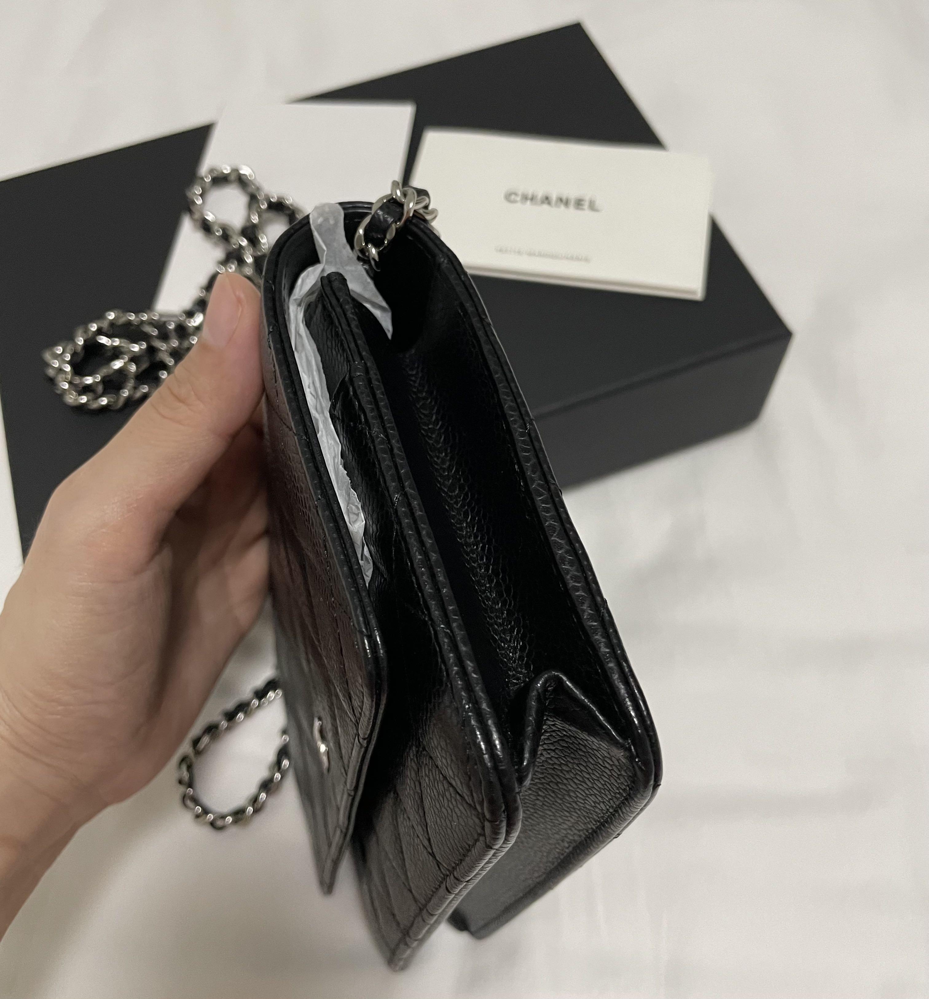 Chanel Wallet On Chain Black Caviar in Silver Hardware, Luxury, Bags &  Wallets on Carousell