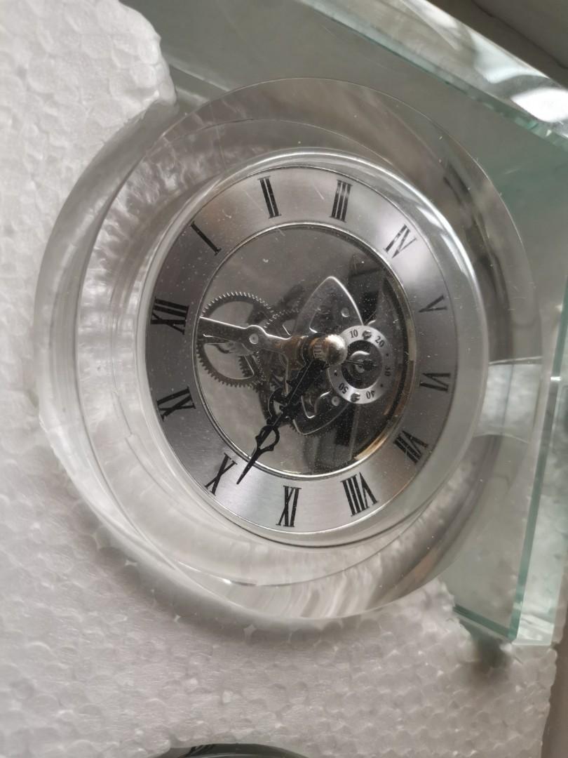 Crystal Clock Bookends, Furniture & Home Living, Home Decor, Clocks on