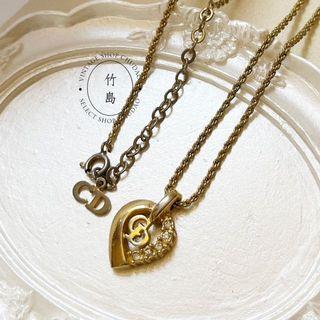 Vintage Dior 經典CD標誌與水鑽金項鍊