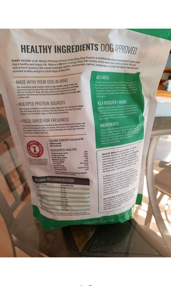 Dr marty nature's blend feeding chart top